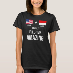 インドネシアUSAシャツ素晴らしいフラグインドネシアのアメリ Tシャツ