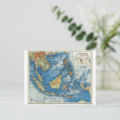 インドネシフランスのアのヴィンテージ地図 ポストカード (スタンド正面)