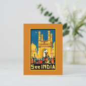 インドハイデラバドヴィンテージ旅行 ポストカード (スタンド正面)