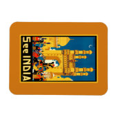 インドハイデラバドヴィンテージ旅行 マグネット (横)