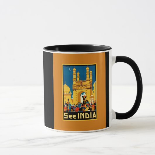インドハイデラバードのヴィンテージ旅行 マグカップ (右)
