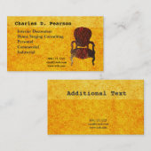 インドパターンエレガントで華美なヴィンテージの肘掛け椅子 名刺 (正面/裏面)