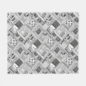 インドパターン落書き フリースブランケット (正面(横))