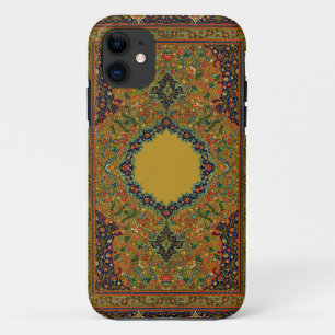 インドパーサンカーペットパターンのテクスチャフォークの花 iPhone 11 ケース