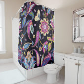 インドペイズリーシームレスフローラオーナメント シャワーカーテン (インサイチュ)
