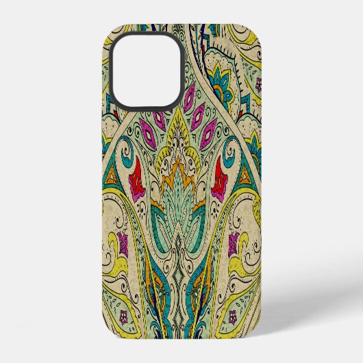 インドペイズリーパター縁どン。 iPhoneケース (裏面)