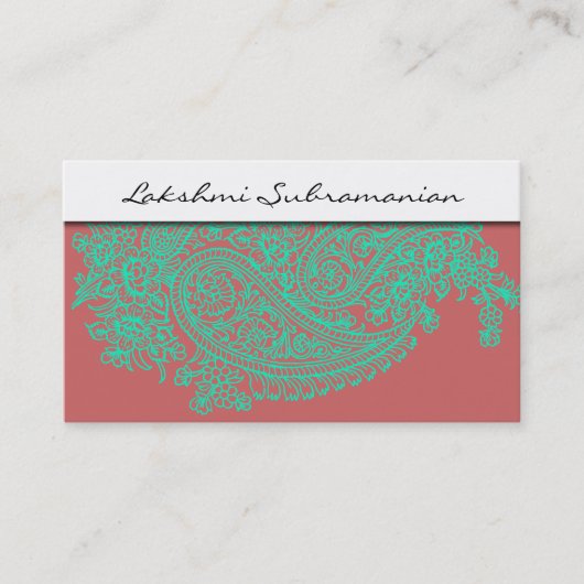 インドモダンペイズリープロフェッショナル名刺 名刺 (正面)
