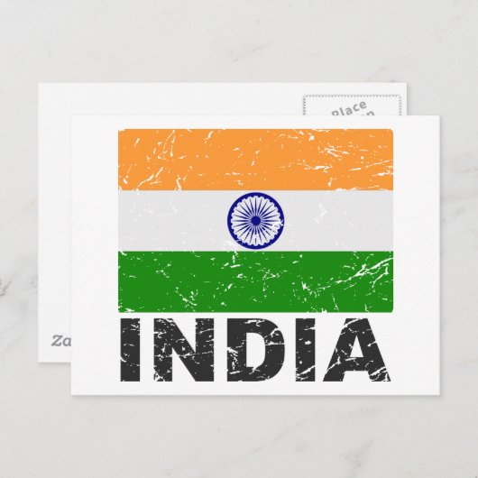 インドヴィンテージ国旗 ポストカード (正面/裏面)