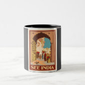 インドヴィンテージ旅行 ツートーンマグカップ (中央)