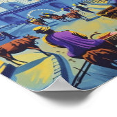 インドヴィンテージ有名な旅行プレイス ポスター (角)