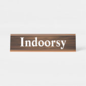 インドーおもしろいシーレトロウッドグレインパネリング引用文 デスクネームプレート (正面)