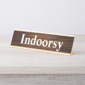 インドーおもしろいシーレトロウッドグレインパネリング引用文 デスクネームプレート (正面)