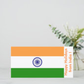 インド中国ハッピーホリデー国旗 シーズンカード (スタンド正面)