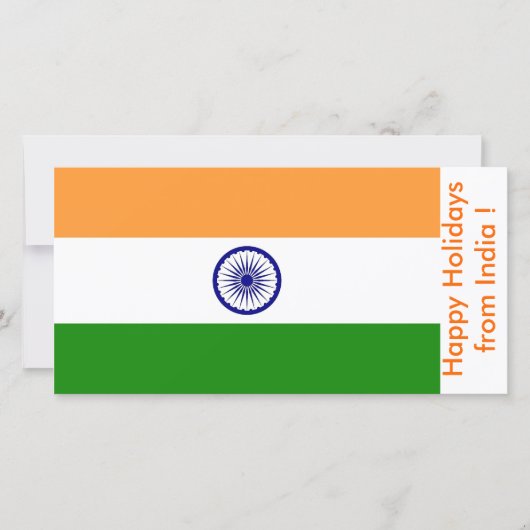 インド中国ハッピーホリデー国旗 シーズンカード (正面)