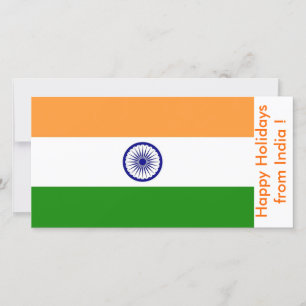 インド中国ハッピーホリデー国旗 シーズンカード