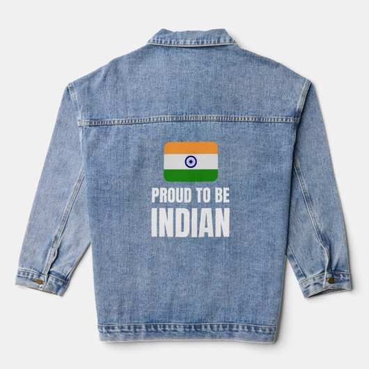 インド人であることを誇りに思う デニムジャケット (裏面)