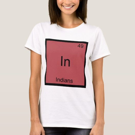 インド人面白エレメント化学記号Tシャツ Tシャツ (正面)