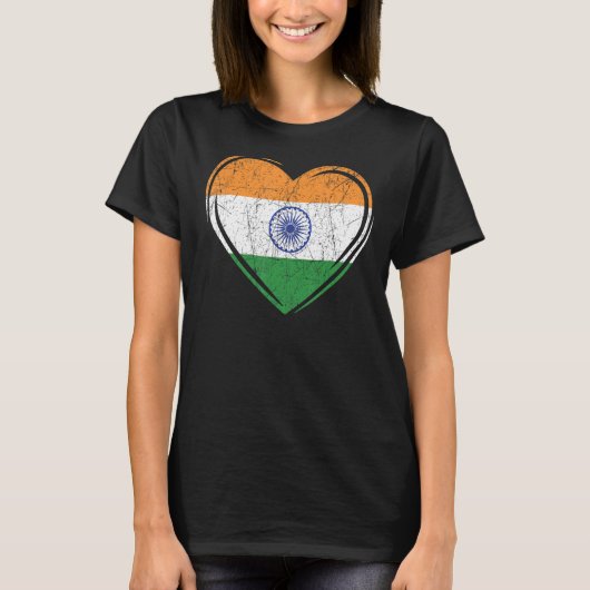 インド共和国デイインダスタンインディアン国旗2 Tシャツ (正面)