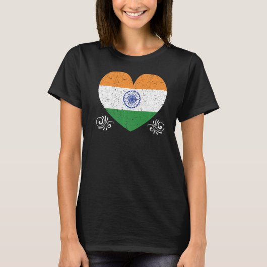 インド共和国デイインダスタンインディアン国旗3 Tシャツ (正面)