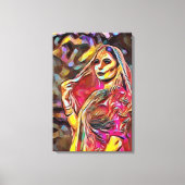 インド出身の女性 キャンバスプリント (正面)