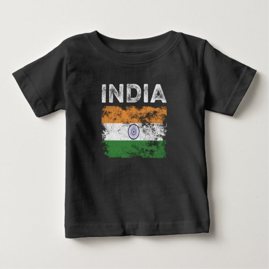 インド動揺して国旗 – インディアン国旗 ベビーTシャツ (正面)