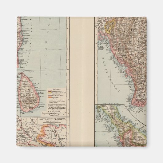 インド南部、ビルマ、マレー半島 マグネット (正面)