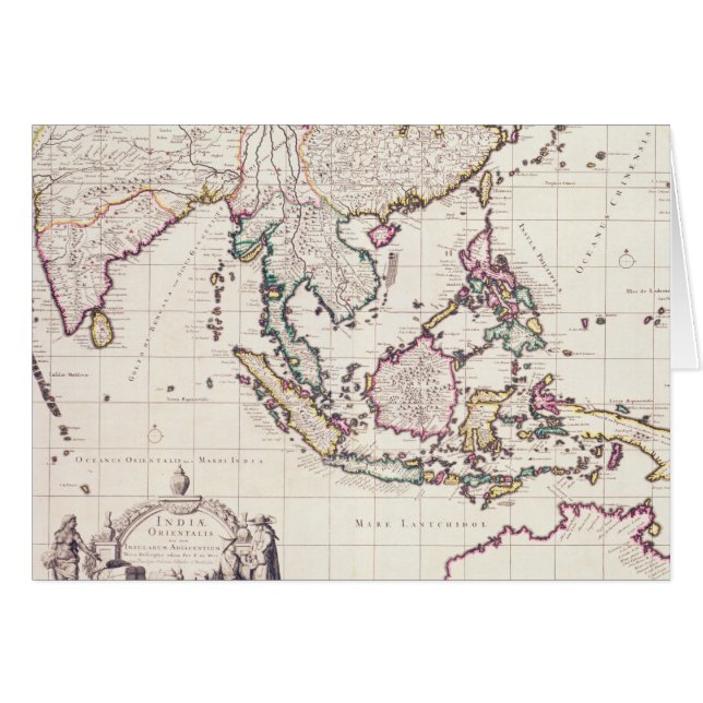 インド及び東のインディの地図 (正面横)