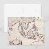 インド及び東のインディの地図 ポストカード (正面/裏面)