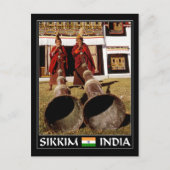 インド吹のサキムで若い僧侶のギャリング ポストカード (正面)