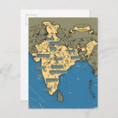 インド図解入りの、写真付きのの旅行マップ インビテーションポストカード (正面/裏面)