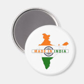 インド国地図の形状フラグ製品ラベルで作られる マグネット (正面/裏面)