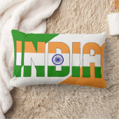 インド国旗で色を変えた夢 ランバークッション (ブランケット)