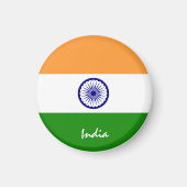 インド国旗とアジア – 旅行/スポーツファン マグネット (正面)