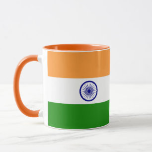 インド国旗とブラックコンボマグカップ マグカップ