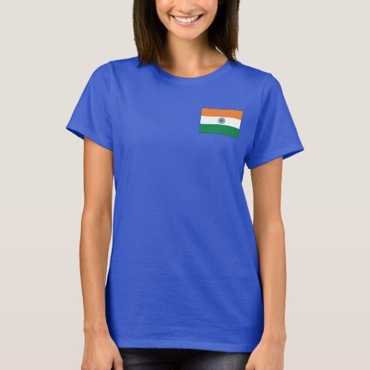インド国旗と地図dk Tシャツ (正面)