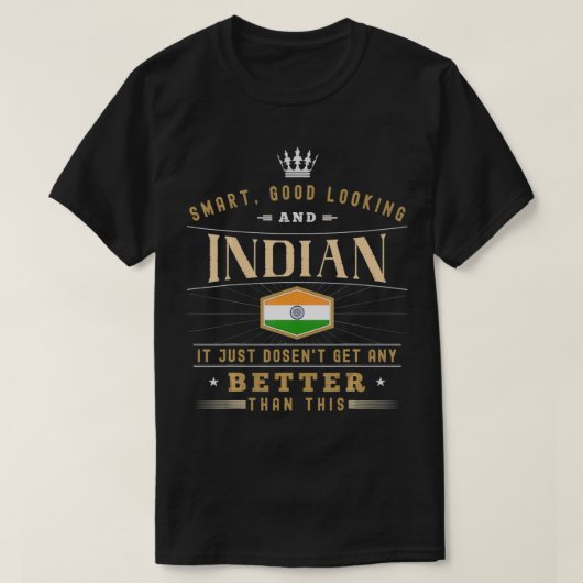 インド国旗のインディアン向け土産 Tシャツ (デザイン正面)