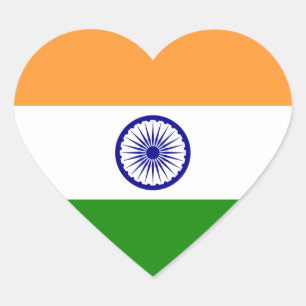 インド国旗のハートシール ハートシール