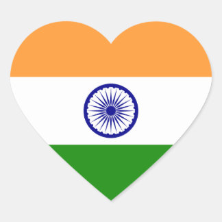 インド国旗のハートシール ハートシール
