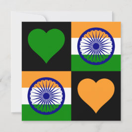 インド国旗のハート愛国的インディアンの挨拶 カード