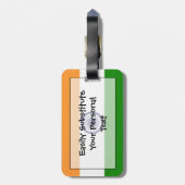 インド国旗の個人簡単ID ラゲッジタグ (裏面縦)