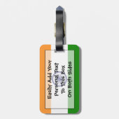 インド国旗の個人簡単ID ラゲッジタグ (裏面縦)