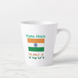 インド国旗の名前入り カフェラテマグ