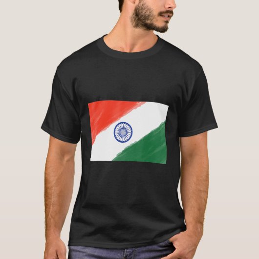 インド国旗の土産伝統旅行 Tシャツ (正面)