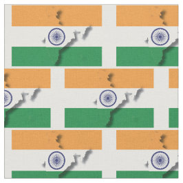 インド国旗の地図のアウトライン ファブリック