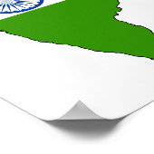 インド国旗の地図のフルサイズ ポスター (角)