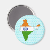 インド国旗の地図のフルサイズ マグネット (正面/裏面)