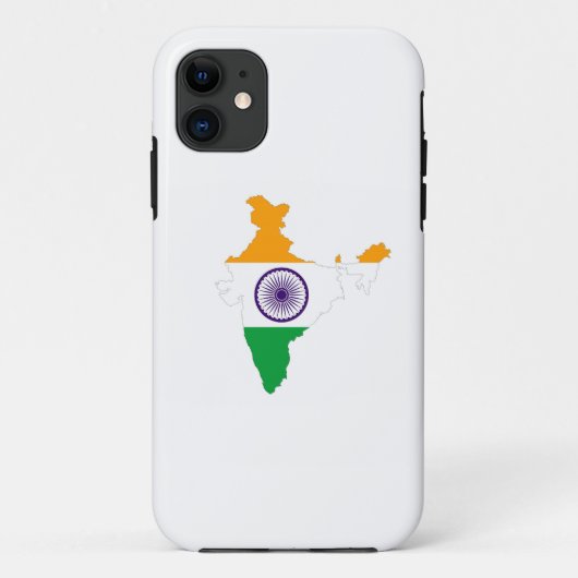 インド国旗の地図の形状インディアン Case-Mate iPhoneケース (裏面)