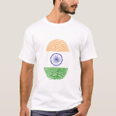 インド国旗の指紋 Tシャツ (正面)