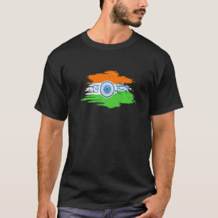 インド国旗の独立後愛国的インディアン Tシャツ