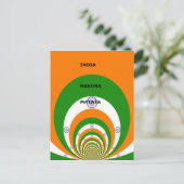 インド国旗の色デザイン。ハクナマタタ ポストカード (スタンド正面)